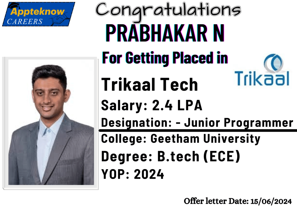 Appteknow Placements Prabhakar
